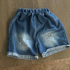Kids Blue Denim Elastic-Waist Shorts